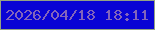 文字の大きさ：4、枠の色：94a283、背景の色：0903d5、文字の色：8264bb 無料ブログパーツのブログ時計