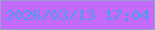 文字の大きさ：5、枠の色：94a2d1、背景の色：c46afa、文字の色：45a0e8 無料ブログパーツのブログ時計