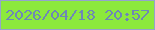 文字の大きさ：1、枠の色：94a4cc、背景の色：8ce93c、文字の色：6e87b6 無料ブログパーツのブログ時計