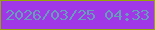 文字の大きさ：4、枠の色：94a706、背景の色：a038e8、文字の色：659dba 無料ブログパーツのブログ時計