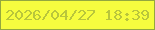 文字の大きさ：1、枠の色：94a83f、背景の色：f6fd3f、文字の色：b9c63b 無料ブログパーツのブログ時計