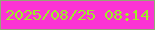 文字の大きさ：4、枠の色：94a876、背景の色：fb34d4、文字の色：9ded29 無料ブログパーツのブログ時計
