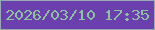 文字の大きさ：5、枠の色：94abb2、背景の色：6c3faf、文字の色：8bc39f 無料ブログパーツのブログ時計