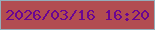 文字の大きさ：5、枠の色：94aeba、背景の色：b24d51、文字の色：6a0592 無料ブログパーツのブログ時計