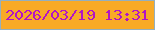 文字の大きさ：5、枠の色：94afbe、背景の色：f8aa26、文字の色：b215c5 無料ブログパーツのブログ時計