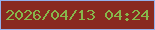 文字の大きさ：4、枠の色：94b0eb、背景の色：892920、文字の色：87b64b 無料ブログパーツのブログ時計