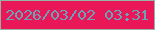 文字の大きさ：5、枠の色：94b3a4、背景の色：e91658、文字の色：6aa3b7 無料ブログパーツのブログ時計