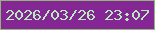 文字の大きさ：1、枠の色：94b47c、背景の色：842694、文字の色：b9eabb 無料ブログパーツのブログ時計