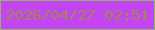 文字の大きさ：4、枠の色：94b567、背景の色：c245f1、文字の色：a48652 無料ブログパーツのブログ時計