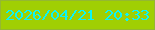 文字の大きさ：2、枠の色：94b832、背景の色：a0cf03、文字の色：0cf4f6 無料ブログパーツのブログ時計