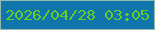 文字の大きさ：4、枠の色：94b8ac、背景の色：1075ab、文字の色：66cc2b 無料ブログパーツのブログ時計