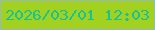 文字の大きさ：4、枠の色：94babf、背景の色：a2d11f、文字の色：16c397 無料ブログパーツのブログ時計