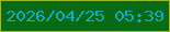 文字の大きさ：2、枠の色：94bb27、背景の色：096a14、文字の色：15abc1 無料ブログパーツのブログ時計
