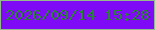 文字の大きさ：5、枠の色：94bc8a、背景の色：7f0bf6、文字の色：278236 無料ブログパーツのブログ時計