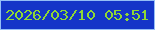 文字の大きさ：2、枠の色：94bef6、背景の色：1435c8、文字の色：8fd734 無料ブログパーツのブログ時計
