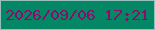 文字の大きさ：1、枠の色：94bfbd、背景の色：038764、文字の色：8b0c6b 無料ブログパーツのブログ時計