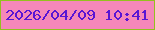 文字の大きさ：5、枠の色：94c01e、背景の色：f587b9、文字の色：5815d4 無料ブログパーツのブログ時計