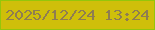 文字の大きさ：1、枠の色：94c60b、背景の色：cfbf0a、文字の色：8f7d51 無料ブログパーツのブログ時計