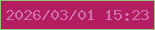 文字の大きさ：1、枠の色：94c67a、背景の色：b41e61、文字の色：c872af 無料ブログパーツのブログ時計