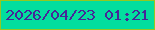 文字の大きさ：3、枠の色：94c820、背景の色：03de9e、文字の色：472698 無料ブログパーツのブログ時計