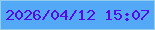 文字の大きさ：5、枠の色：94ccee、背景の色：54a9f7、文字の色：560ae9 無料ブログパーツのブログ時計
