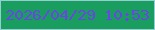 文字の大きさ：5、枠の色：94cdd4、背景の色：1a9e60、文字の色：6a45e5 無料ブログパーツのブログ時計