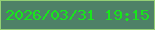 文字の大きさ：3、枠の色：94d075、背景の色：4e8167、文字の色：18e61c 無料ブログパーツのブログ時計