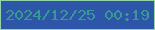 文字の大きさ：5、枠の色：94d3a8、背景の色：2d56a9、文字の色：379b92 無料ブログパーツのブログ時計