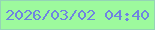 文字の大きさ：4、枠の色：94d4b5、背景の色：9dfa9d、文字の色：6f84e0 無料ブログパーツのブログ時計