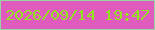 文字の大きさ：4、枠の色：94d5a2、背景の色：df5bbd、文字の色：91e31d 無料ブログパーツのブログ時計