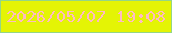 文字の大きさ：1、枠の色：94d686、背景の色：e4f405、文字の色：ffbbc3 無料ブログパーツのブログ時計
