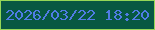 文字の大きさ：5、枠の色：94d757、背景の色：075842、文字の色：507ce4 無料ブログパーツのブログ時計