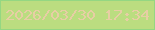 文字の大きさ：2、枠の色：94d782、背景の色：bbdd80、文字の色：e7cea4 無料ブログパーツのブログ時計