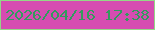 文字の大きさ：4、枠の色：94d787、背景の色：d64cb1、文字の色：329b5e 無料ブログパーツのブログ時計