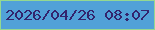 文字の大きさ：3、枠の色：94d891、背景の色：51a1d8、文字の色：33246d 無料ブログパーツのブログ時計