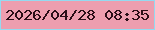 文字の大きさ：5、枠の色：94daf0、背景の色：ed9eaf、文字の色：2b0e17 無料ブログパーツのブログ時計