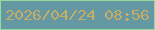 文字の大きさ：1、枠の色：94dc9d、背景の色：6499a3、文字の色：c6ac66 無料ブログパーツのブログ時計