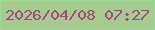 文字の大きさ：5、枠の色：94dd9b、背景の色：a5cc8e、文字の色：ac4483 無料ブログパーツのブログ時計
