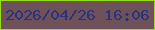 文字の大きさ：5、枠の色：94df17、背景の色：6f5159、文字の色：2a327e 無料ブログパーツのブログ時計