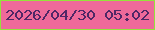 文字の大きさ：1、枠の色：94e23b、背景の色：ee699a、文字の色：502766 無料ブログパーツのブログ時計