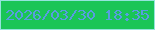 文字の大きさ：2、枠の色：94e4dc、背景の色：1ac557、文字の色：589de0 無料ブログパーツのブログ時計