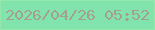 文字の大きさ：5、枠の色：94e7ad、背景の色：81e4ad、文字の色：a49f8f 無料ブログパーツのブログ時計
