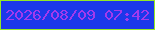 文字の大きさ：2、枠の色：94e925、背景の色：1c38ea、文字の色：a23aec 無料ブログパーツのブログ時計