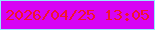 文字の大きさ：2、枠の色：94e9fe、背景の色：d703f4、文字の色：f2142e 無料ブログパーツのブログ時計