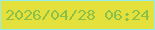 文字の大きさ：2、枠の色：94ecef、背景の色：e4e03c、文字の色：8bc149 無料ブログパーツのブログ時計