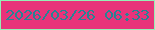 文字の大きさ：5、枠の色：94efb6、背景の色：e8337a、文字の色：268394 無料ブログパーツのブログ時計