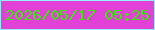 文字の大きさ：2、枠の色：94efff、背景の色：e241d7、文字の色：32ef02 無料ブログパーツのブログ時計