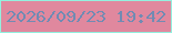 文字の大きさ：2、枠の色：94f0df、背景の色：e0889e、文字の色：718bb3 無料ブログパーツのブログ時計