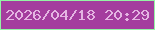 文字の大きさ：3、枠の色：94f3a5、背景の色：a43d9e、文字の色：e4b4e2 無料ブログパーツのブログ時計