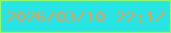 文字の大きさ：5、枠の色：94f765、背景の色：25e6e4、文字の色：f29b52 無料ブログパーツのブログ時計